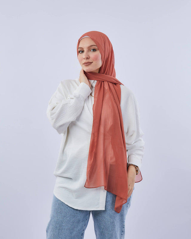 Tie Shop | Plain Crinkled Chiffon طرحة شيفون سادة  