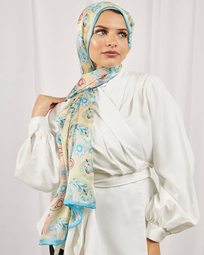 Tie Shop | Paisly Sea طرحة حرير - ايشارب حرير