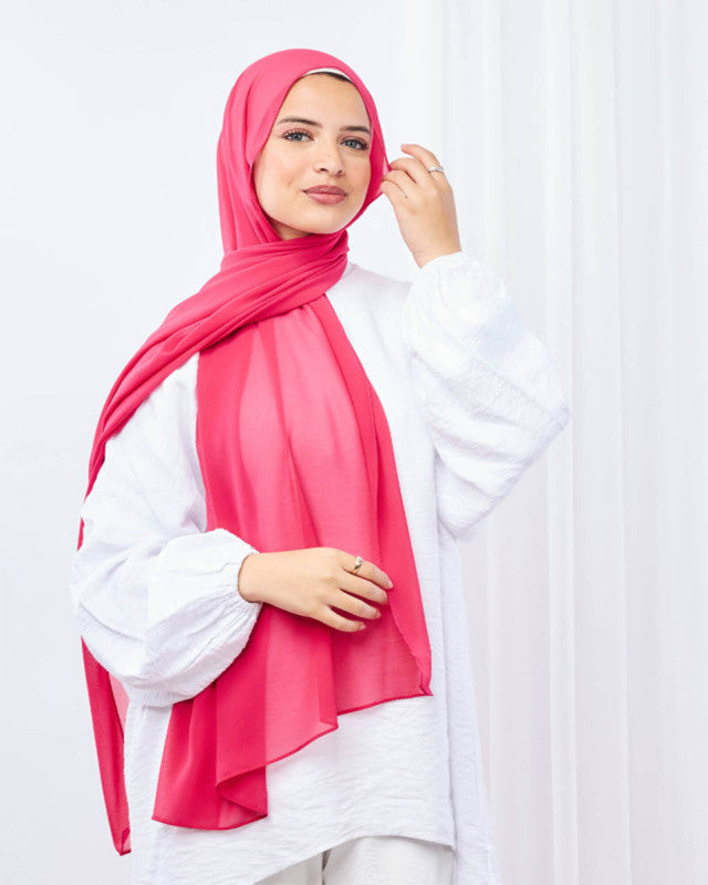 Tie Shop | Blush Pink	طرحة شيفون سادة - ايشارب شيفون سادة