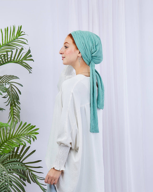 Tie Shop | Crinkled Turban With Ribbon تربون كوريشة