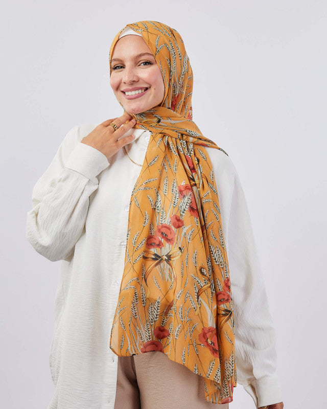 Tie Shop | Printed Crepe Chiffon	طرحة شيفون - ايشارب شيفون