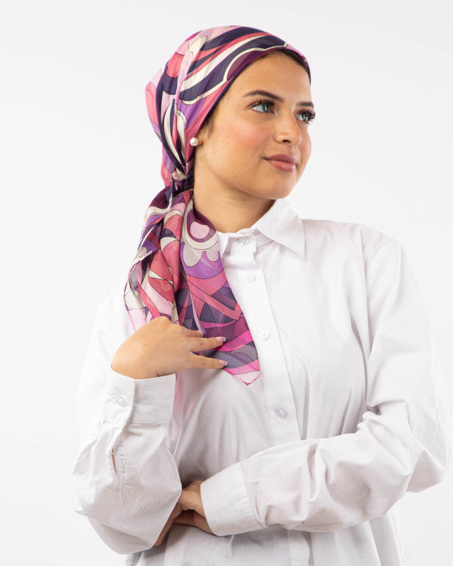 Tie Shop | Square Silk Satin Scarf	ايشارب حرير مربع