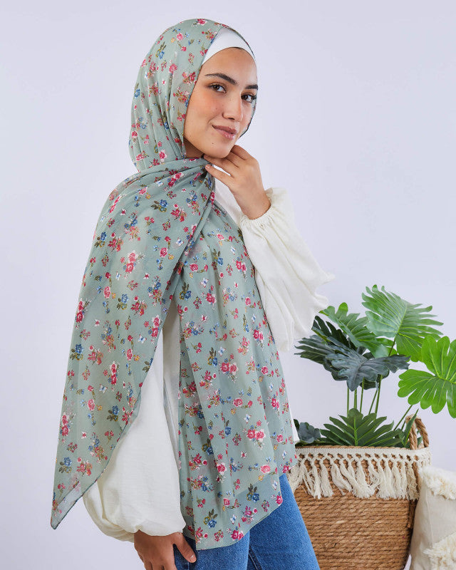 Tie Shop | Printed Crinkled Chiffon	طرحة شيفون - ايشارب شيفون