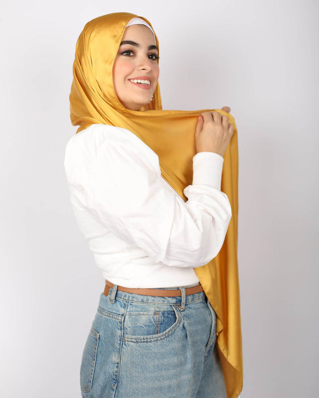 Tie Shop | Plain Wide Satin Scarf |طرحة ستان ساده - ايشارب ستان