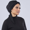 Warmy Turban With Ribbon - Black