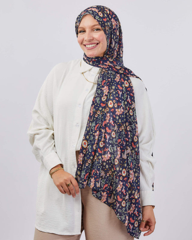 Tie Shop | Printed Crepe Chiffon	طرحة شيفون - ايشارب شيفون