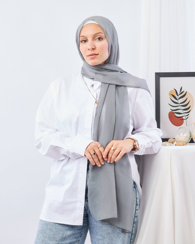 Tie Shop | Plain Crinkled Chiffon طرحة شيفون سادة  