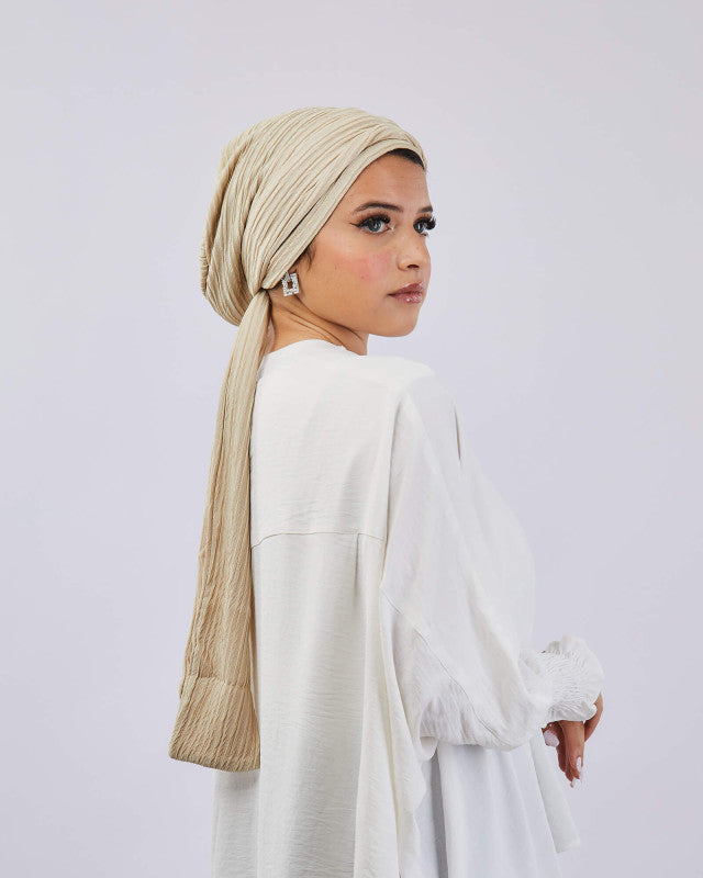 Tie Shop | Crinkled Turban With Ribbon تربون كوريشة