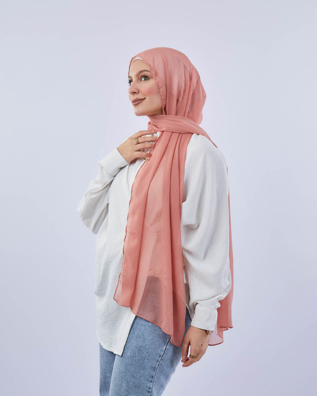 Tie Shop | Plain Crinkled Chiffon طرحة شيفون سادة  