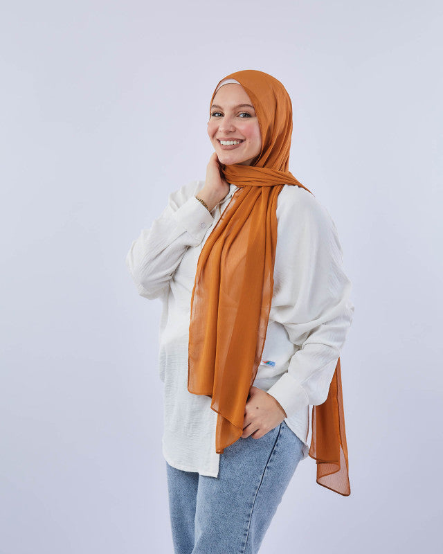 Tie Shop | Plain Crinkled Chiffon طرحة شيفون سادة  