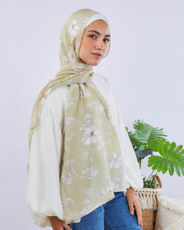 Tie Shop | Printed Crinkled Chiffon	طرحة شيفون - ايشارب شيفون