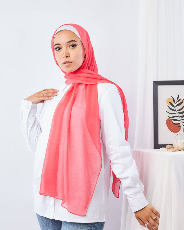 Tie Shop | Plain Crinkled Chiffon طرحة شيفون سادة  