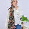 Printed Crinkled Chiffon - Black - Pink