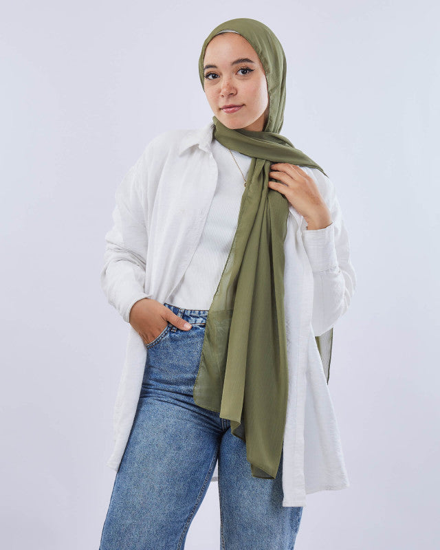 Tie Shop | Plain Crinkled Chiffon طرحة شيفون سادة  