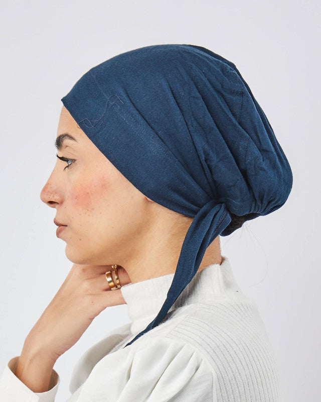 Tie Shop | Cotton Bonnet With Ribbon	بونية قطن  - بونية تحت الطرحة - بونية تحت الحجاب - بونية تحت الايشارب