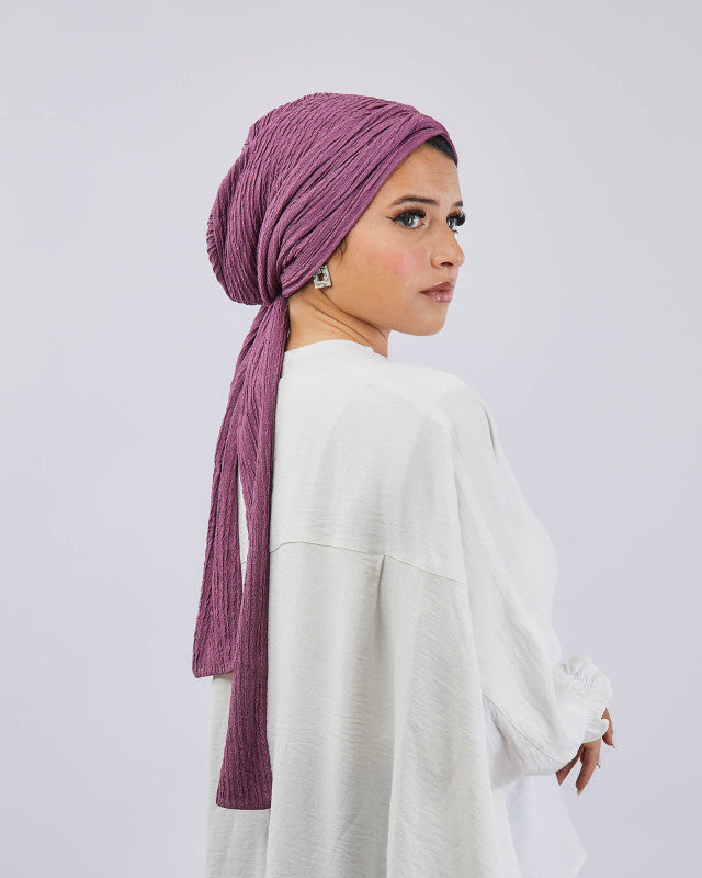 Tie Shop | Crinkled Turban With Ribbon تربون كوريشة