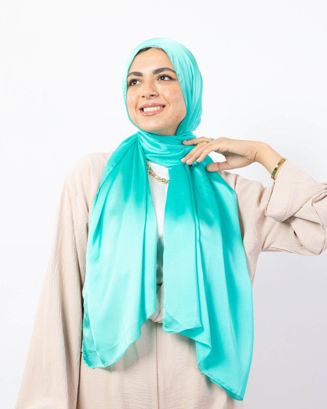 Tie Shop | Plain Wide Satin Scarf |طرحة ستان ساده - ايشارب ستان