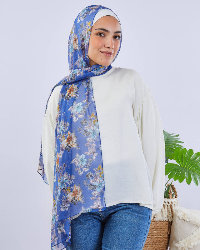 Tie Shop | Printed Crinkled Chiffon	طرحة شيفون - ايشارب شيفون