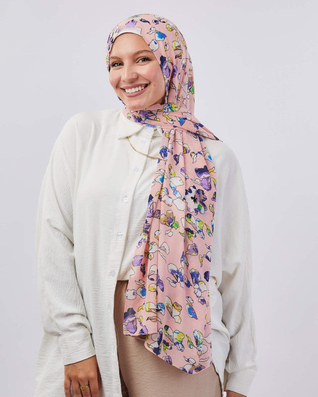 Tie Shop | Printed Crepe Chiffon	طرحة شيفون - ايشارب شيفون