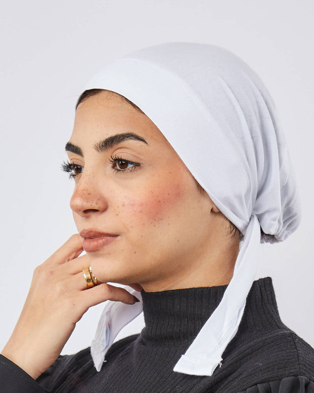 Tie Shop | Cotton Bonnet With Ribbon	بونية قطن  - بونية تحت الطرحة - بونية تحت الحجاب - بونية تحت الايشارب