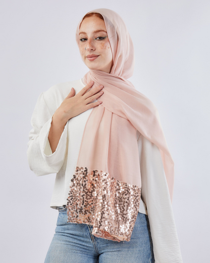 Tie Shop | Plain Sequin Scarf	طرحة قطن  - ايشارب قطن