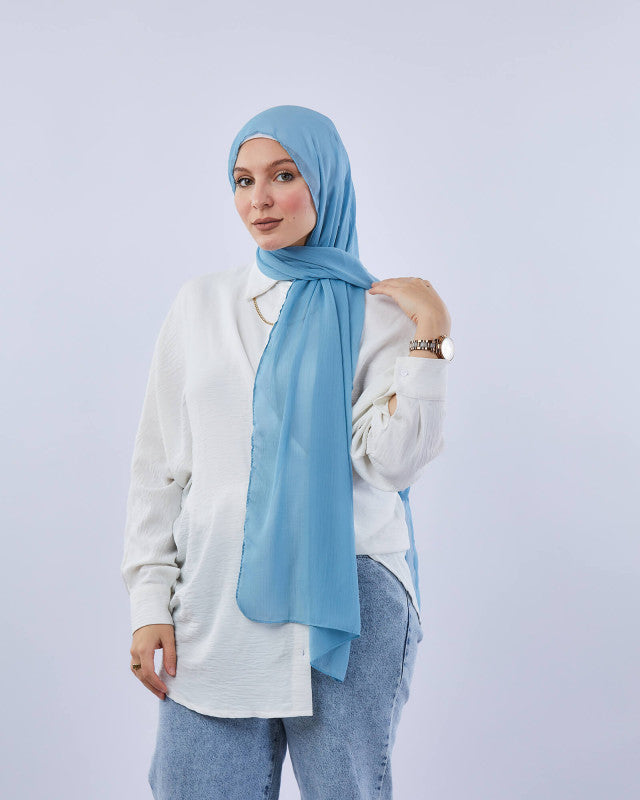 Tie Shop | Plain Crinkled Chiffon طرحة شيفون سادة  