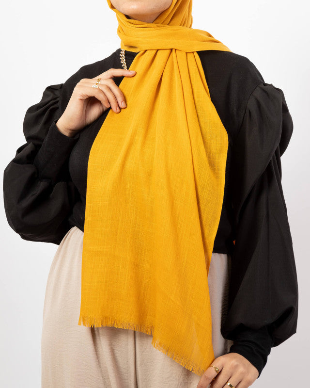 Plain Linen Scarf	طرحة قطن  - ايشارب قطن