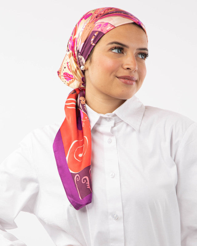 Tie Shop | Square Silk Satin Scarf	ايشارب حرير مربع