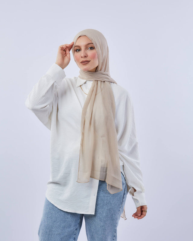 Tie Shop | Plain Crinkled Chiffon طرحة شيفون سادة  