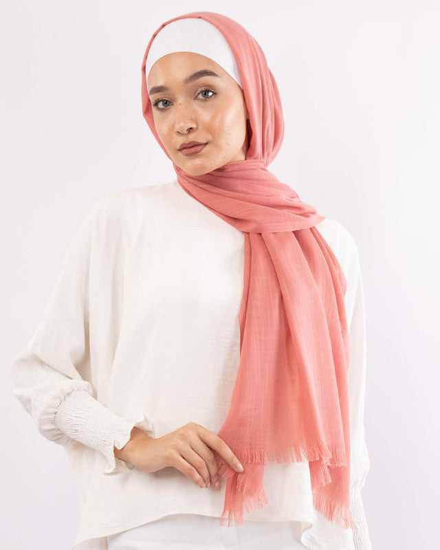 Plain Linen Scarf	طرحة قطن  - ايشارب قطن