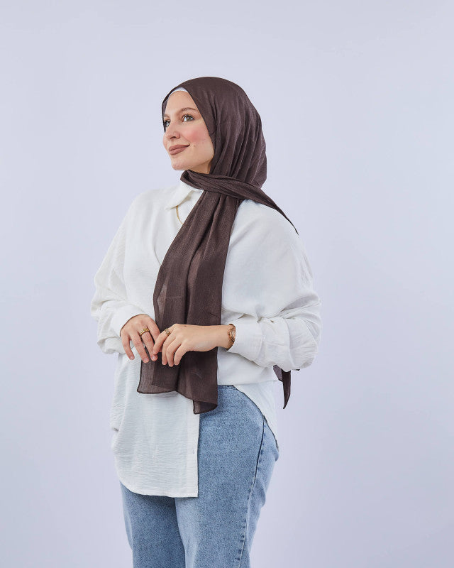 Tie Shop | Plain Crinkled Chiffon طرحة شيفون سادة  