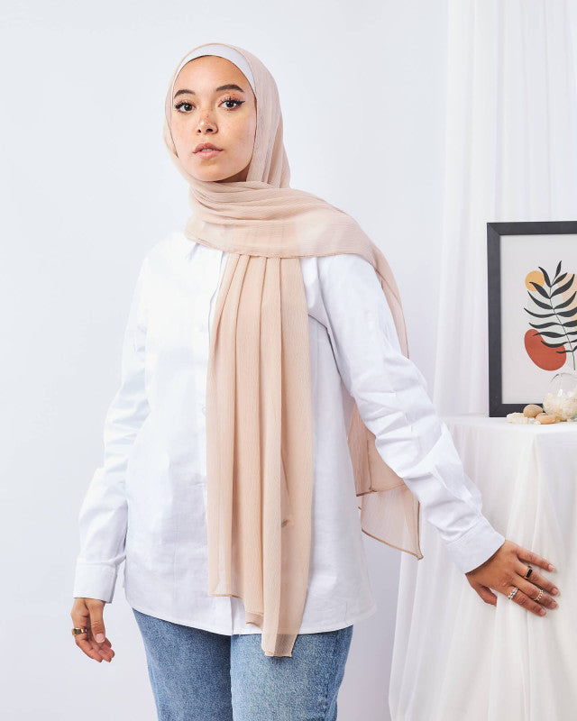 Tie Shop | Plain Crinkled Chiffon طرحة شيفون سادة  