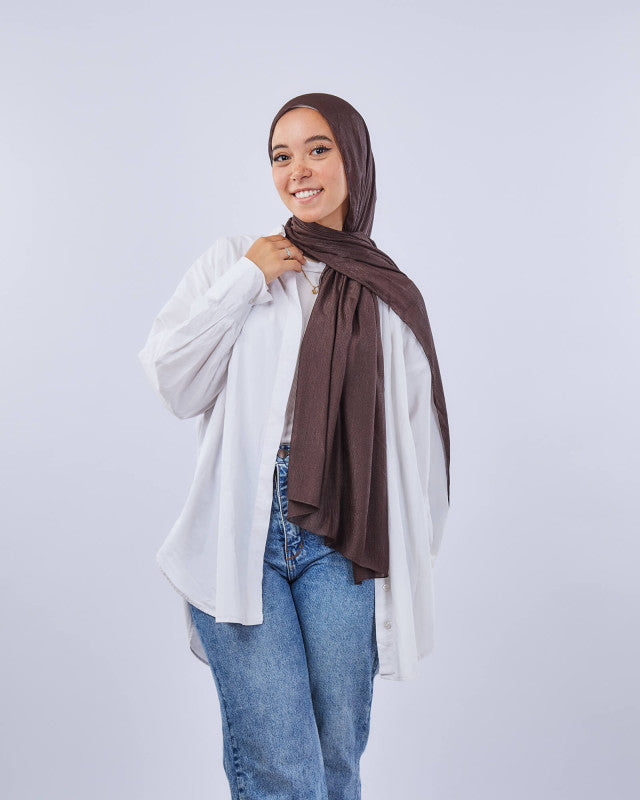 Tie Shop | Plain Wide Crinkled Chiffon | طرحة شيفون سادة - ايشارب شيفون سادة 