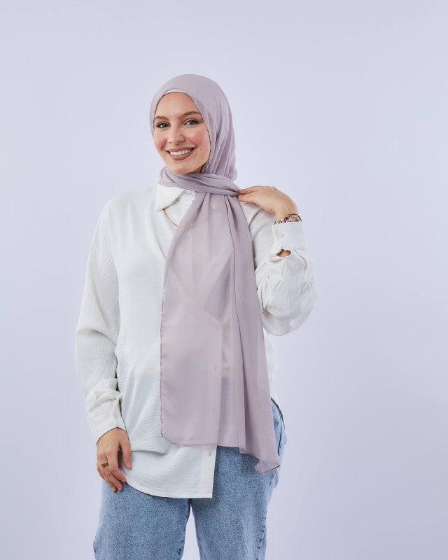 Tie Shop | Plain Crinkled Chiffon طرحة شيفون سادة  