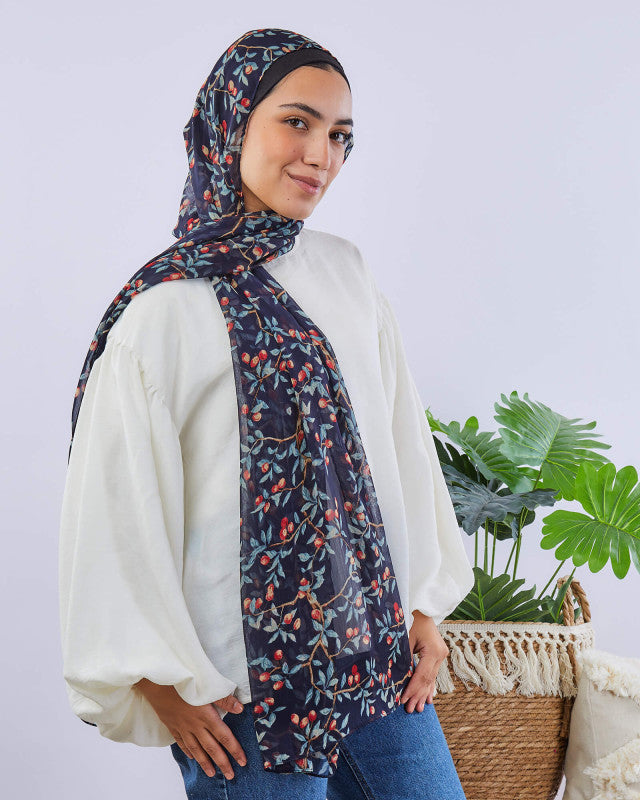 Tie Shop | Printed Crinkled Chiffon	طرحة شيفون - ايشارب شيفون