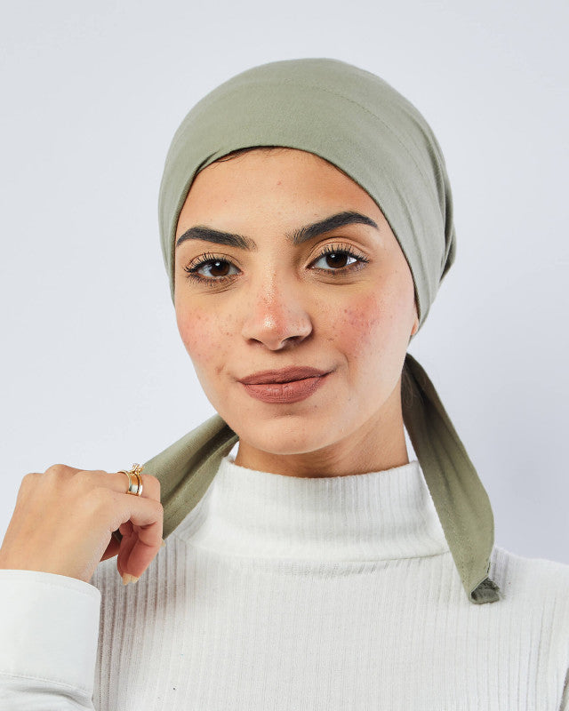 Tie Shop | Cotton Bonnet With Ribbon	بونية قطن  - بونية تحت الطرحة - بونية تحت الحجاب - بونية تحت الايشارب