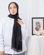 Tie Shop | Plain Wide Crinkled Chiffon | طرحة شيفون سادة - ايشارب شيفون سادة 