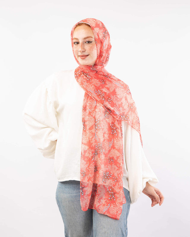 Tie Shop | Printed Crinkled Chiffon	طرحة شيفون - ايشارب شيفون