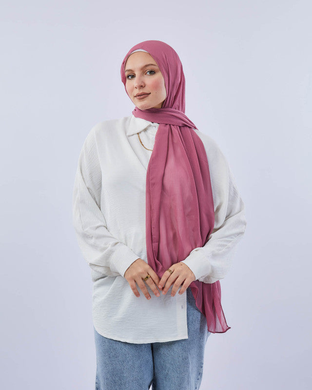 Tie Shop | Plain Wide Crinkled Chiffon | طرحة شيفون سادة - ايشارب شيفون سادة 