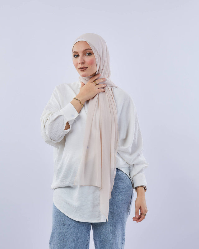 Tie Shop | Plain Crinkled Chiffon طرحة شيفون سادة  