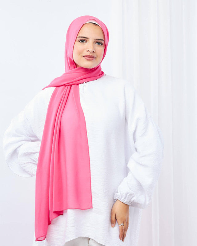 Tie Shop | Blush Pink	طرحة شيفون سادة - ايشارب شيفون سادة