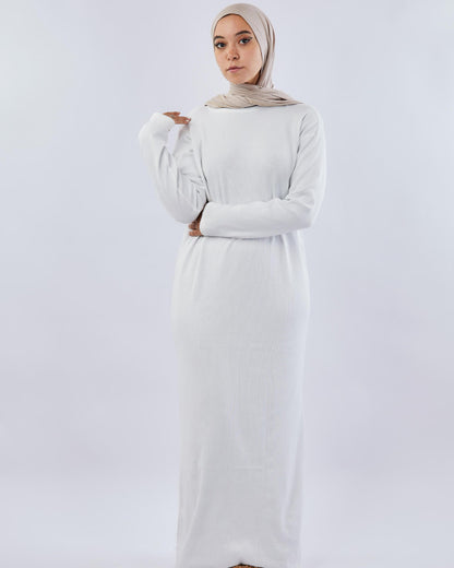 Tie Shop | Ribbed Basic Dress فستان طويل قطن