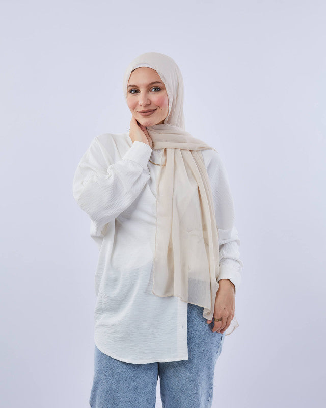 Tie Shop | Plain Crinkled Chiffon طرحة شيفون سادة  