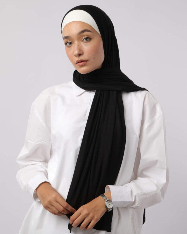 Tie Shop | Cotton Lycra Scarf	طرحة قطن ليكرا سادة - ايشارب قطن ليكرا 