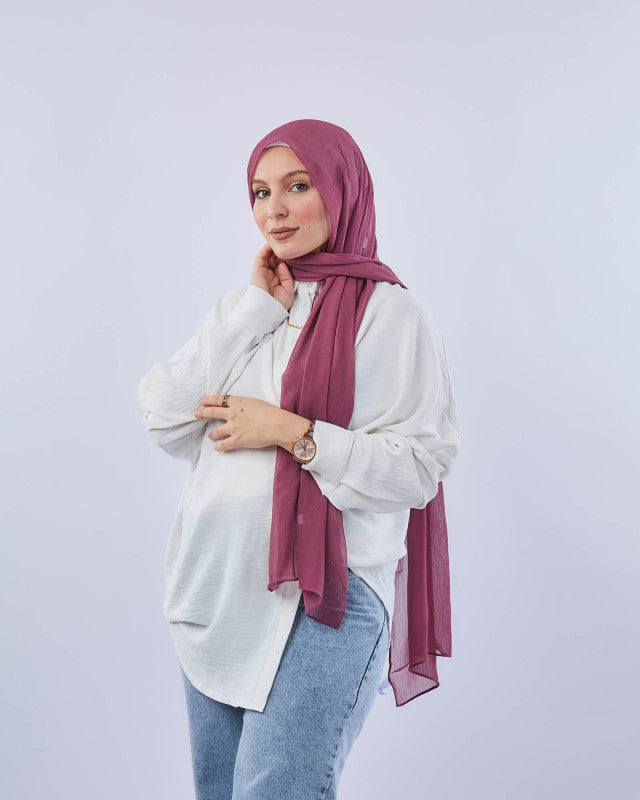 Tie Shop | Plain Crinkled Chiffon طرحة شيفون سادة  