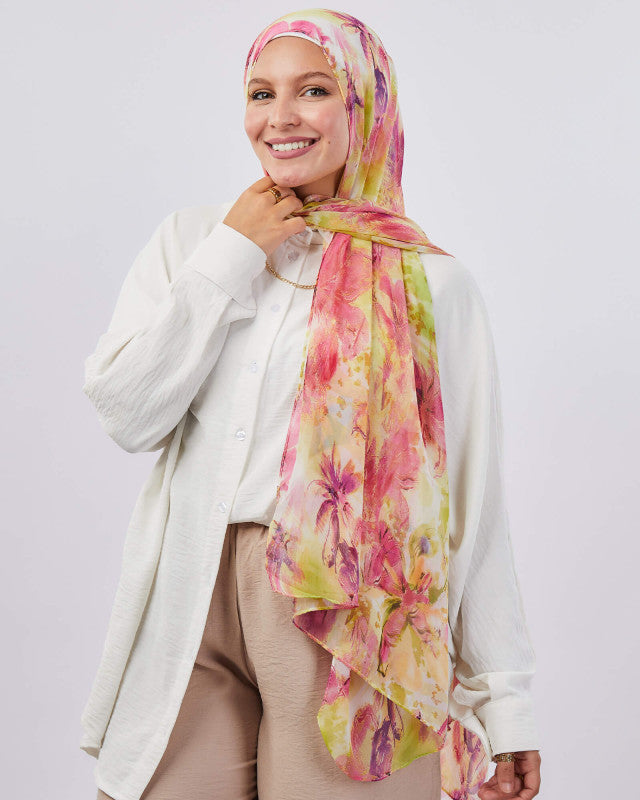 Tie Shop | Printed Crepe Chiffon	طرحة شيفون - ايشارب شيفون