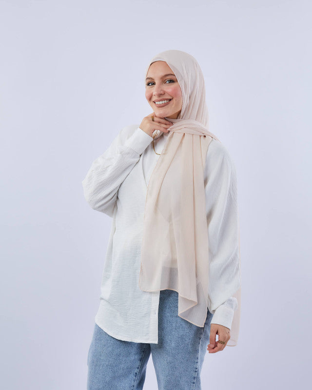 Tie Shop | Plain Crinkled Chiffon طرحة شيفون سادة  