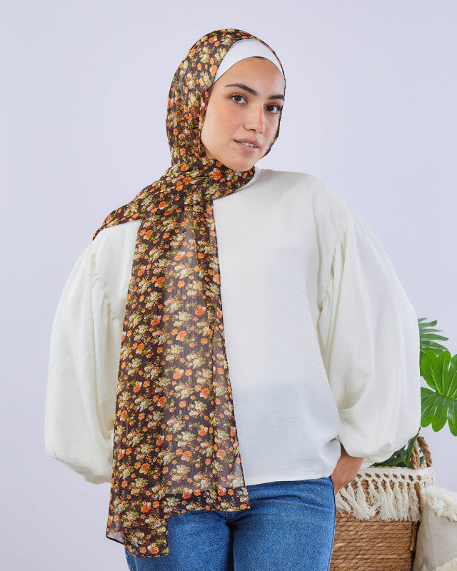 Tie Shop | Printed Crinkled Chiffon	طرحة شيفون - ايشارب شيفون