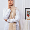Plain Wide Crinckled Chiffon - Oyster Beige