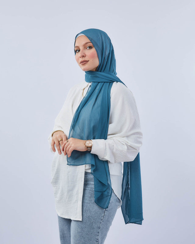 Tie Shop | Plain Crinkled Chiffon طرحة شيفون سادة  